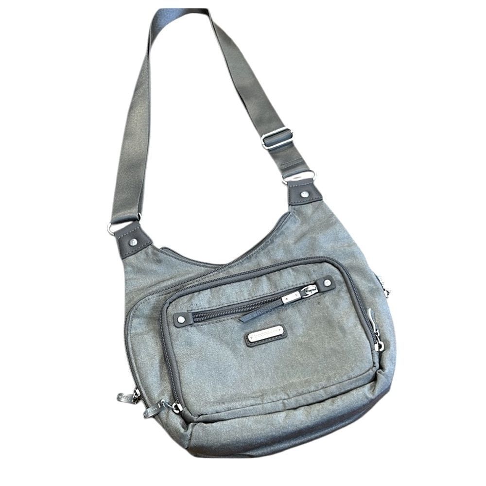 Baggalini grey city cross bag